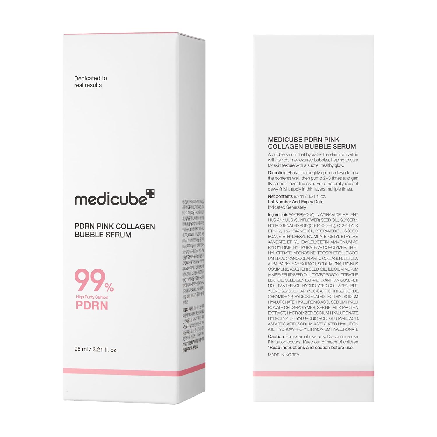 medicube_PDRN_Pink_Collagen_Bubble_Serum_|_Bubble-to-Glow_Firming_Serum_with_99%_Purity_PDRN_&_Low-Molecular_Collagen_|_Lightweight,_Fast-Absorbing_Bubble_Texture_for_Radiant,_Plump_Skin_|_3.21_fl.oz