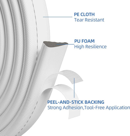 118”Wedge_Weather_Stripping_Door_Seal_Strip_for_Door_Frame,Self-Adhesive_Window_Insulation_for_Winter,Dark_Foam_Gap_Filler_for_Light_Noise_Blocker,Front_Exterior_Door_Side_Draft_Stopper,White