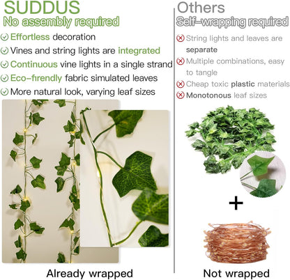 suddus_Vine_with_Fairy_Lights_Battery_Operated,_33ft_100_LED_Ivy_String_Lights_with_Remote,_Leaf_Lights_for_Bedroom,_Room,_Wall,_Garden,_Party,_Wedding_Decor_(Warm_White)