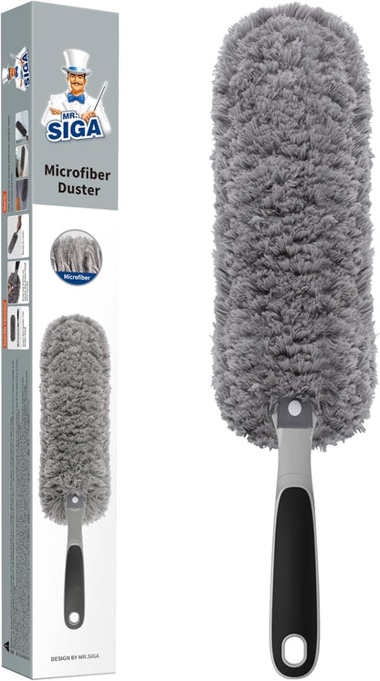 MR.SIGA_Lint_Free_Microfiber_Duster,_Washable_Duster_for_Household_Cleaning_Gray