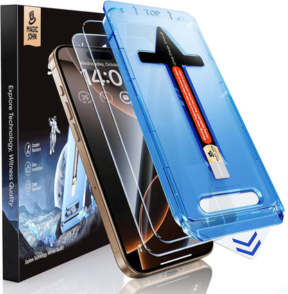 MAGIC_JOHN_2_Pack_for_iPhone_16_Pro_[6.3_inch]_Tempered_Glass_Screen_Protector,_HD_Clear,_Bubble_Free,_Easy_Installation,_Auto_Dust-Elimination,_16Pro_6.3''