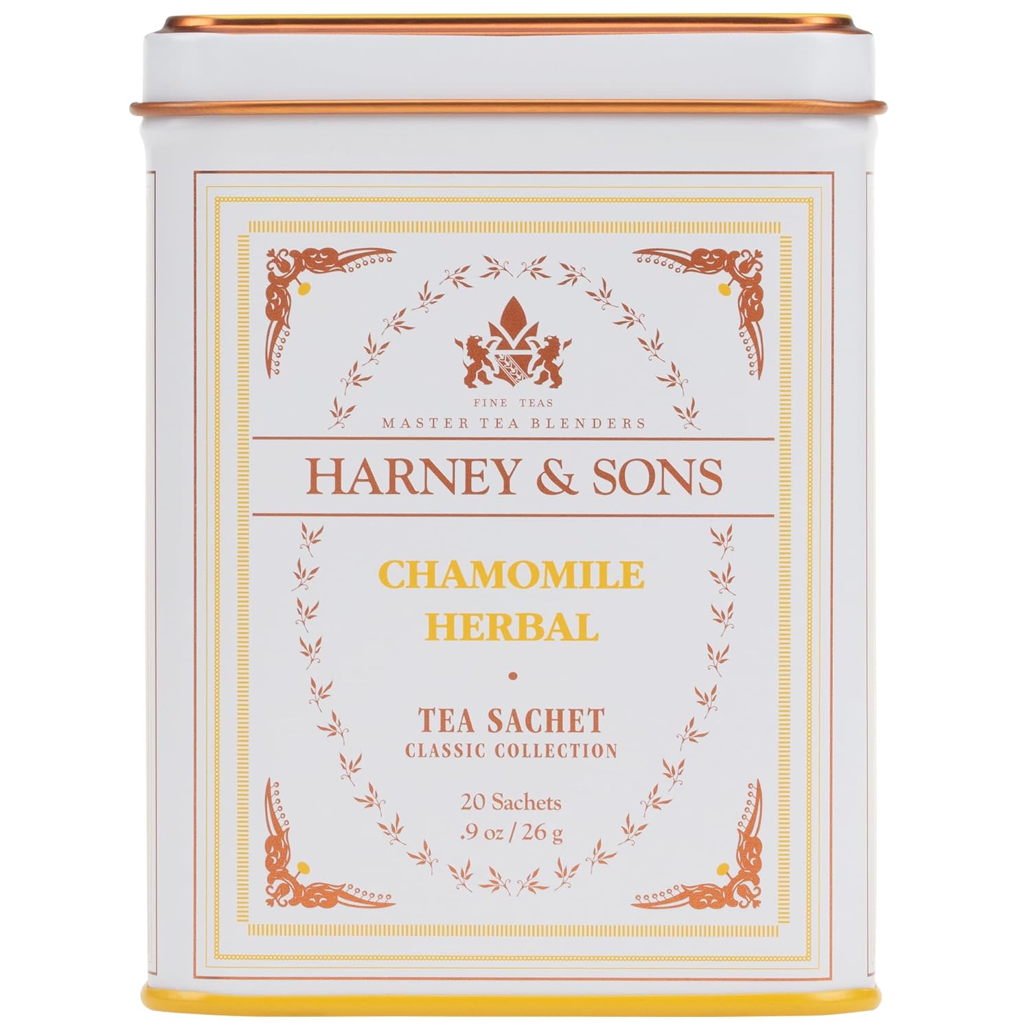 Harney_&_Sons_Chamomile_Herbal_Tea,_Classic_Tin,_20_Sachets,_white