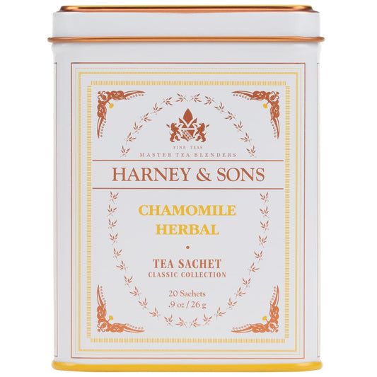 Harney_&_Sons_Chamomile_Herbal_Tea,_Classic_Tin,_20_Sachets,_white