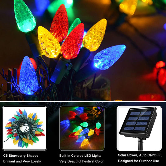 2_Pack_Solar_Christmas_Lights_Outdoor,_50_LED_C6_Strawberry_String_Lights,_8_Modes_Waterproof_Xmas_Decorations_for_Garden,_Patio,_Yard_-_Holiday_Decorations_Outdoor,_Multicolor