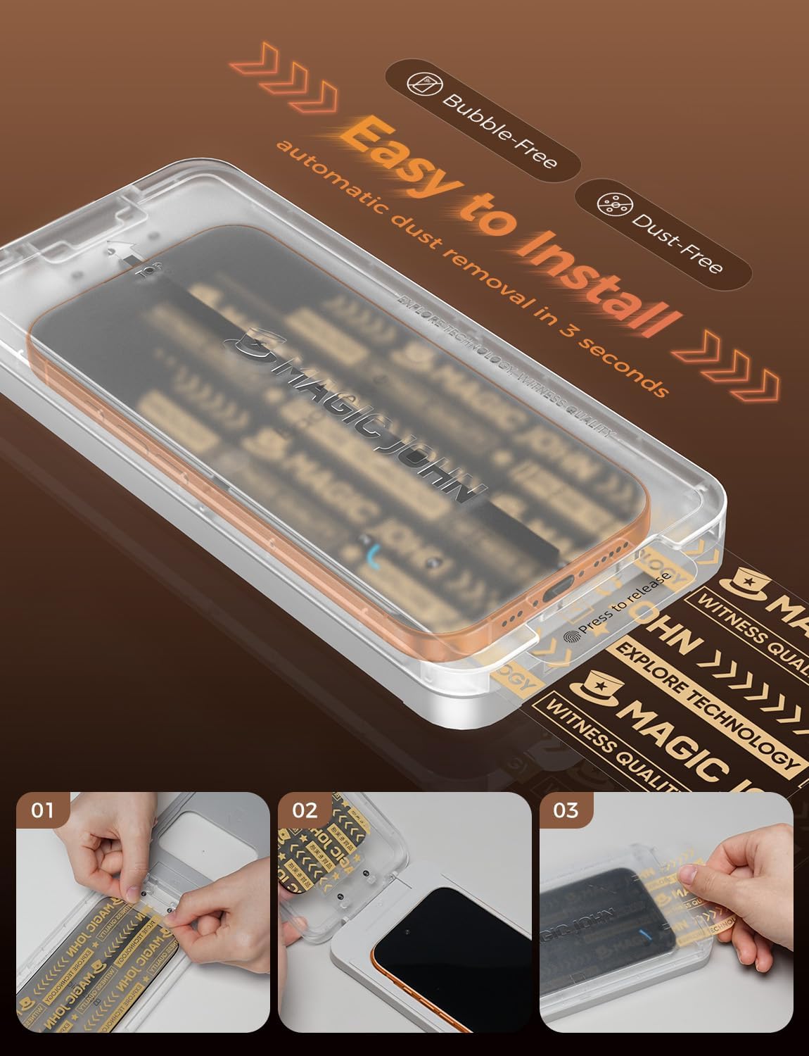 MAGIC_JOHN_3rd_Gen_Upgraded_for_iPhone_17_Pro_Max_Privacy_Screen_Protector_6.9_Inch,25°Anti-Spy_Screen,Shockproof_Tempered_Glass,Auto_Dust-Removal,Bubble_Free,Easy_Installation,Daily_Drop_Protection,2_Pack