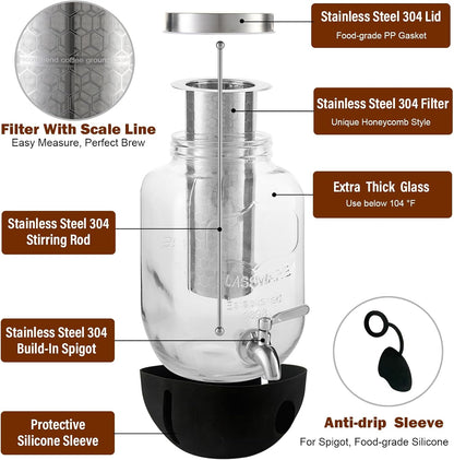 Cold_Brew_Coffee_Maker,_1_Gallon_Iced_Coffee_Maker_With_Stainless_Steel_Filter,_Heavy_Duty_Glass_Cold_Brew_Pitcher_With_Stainless_Steel_Spigot,_Mason_Jar_Cold_Brew_Coffee_Maker_Fast_Iced_Tea_Maker