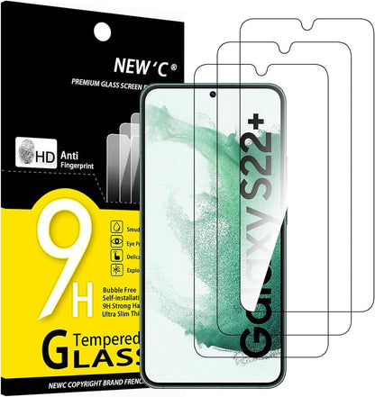 NEW&amp;#39;C 3 Pack Designed for Samsung Galaxy S22+ / S22 Plus, Screen Protector Tempered Glass, Case Friendly Anti Scratch Bubble Free Ultra Resistant
