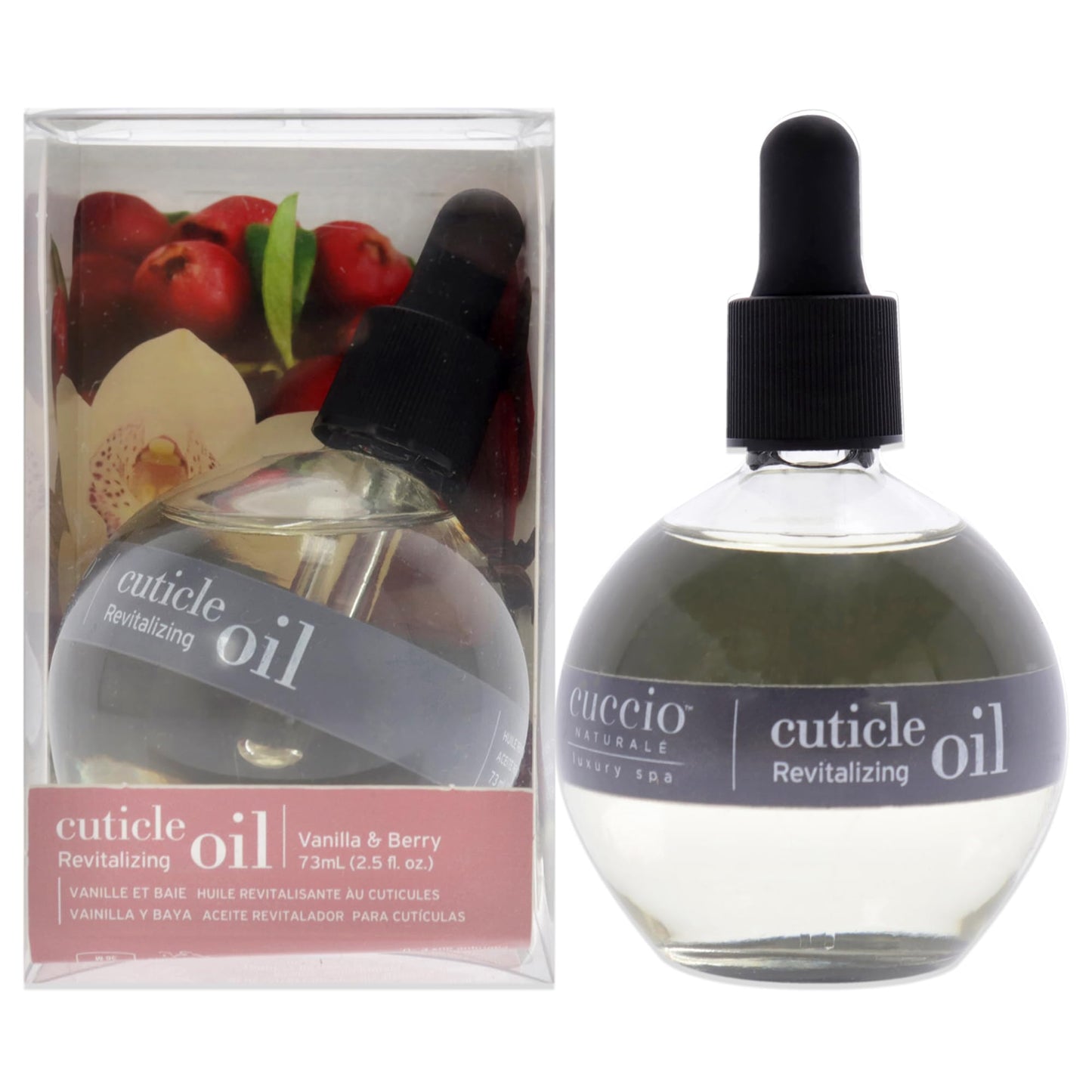 Cuccio Naturale Vanilla &amp;amp; Berry Revitalizing Cuticle Oil, Lightweight Fast-Absorbing Hydrating Nail &amp;amp; Cuticle Conditioner, Cold-Pressed Oils + Vitamin E, 2.30 Fl Oz
