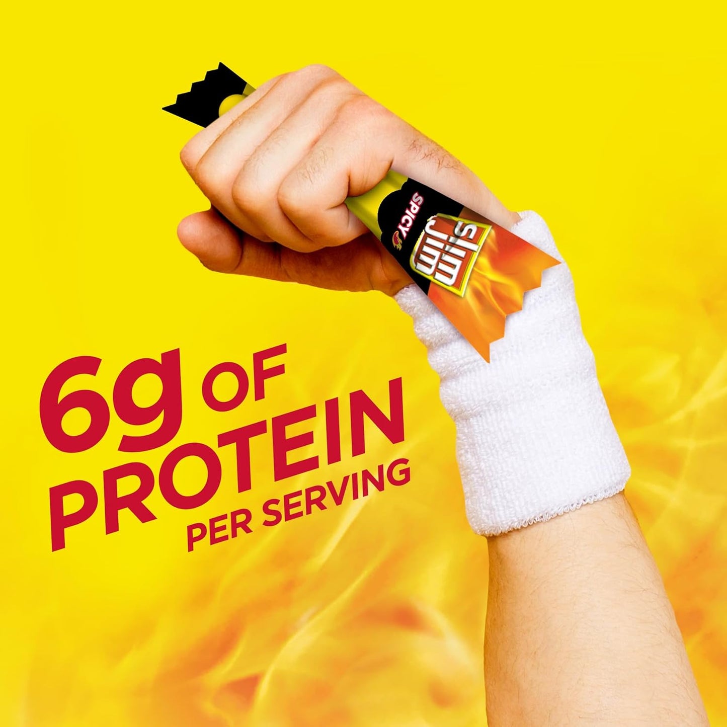 Slim_Jim_Smoked_Meat_Sticks,_Spicy_Flavor,_6g_Protein_Per_Serving,_Snack_Size,_Father's_Day_Snack_Gift_for_Dad,_0.28_oz._(14_Count)
