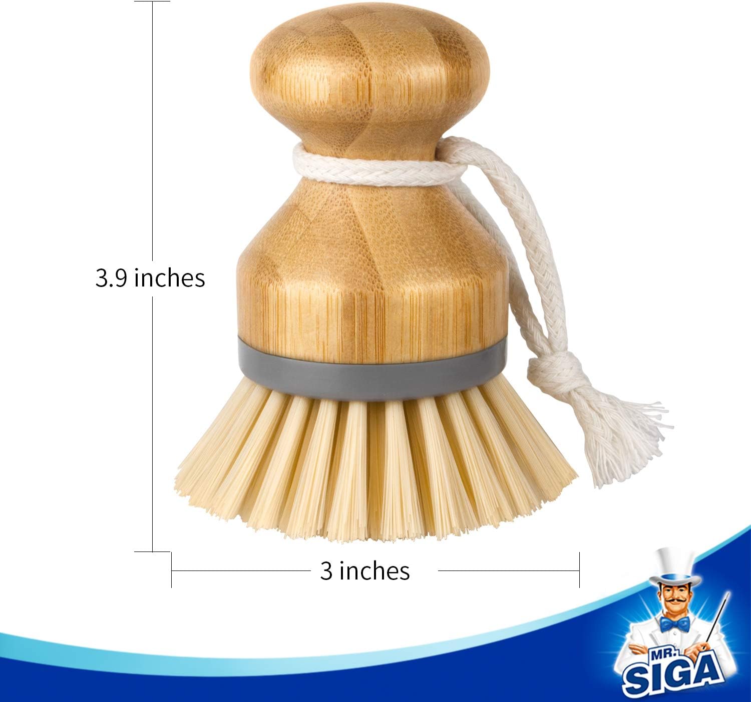 MR.SIGA_Bamboo_Palm_Brush,_Scrub_Brush_for_Dishes_Pots_Pans_Kitchen_Sink_Cleaning,_Pack_of_2