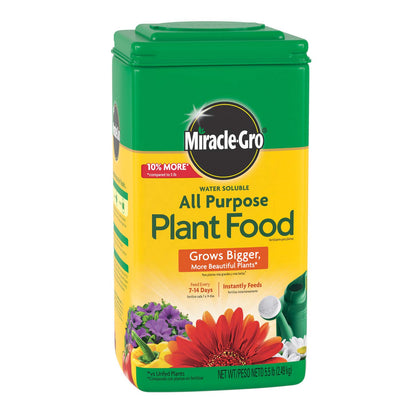 Miracle-Gro Water Soluble All Purpose Plant Food - Fertilizer For All Indoor or Outdoor Plants including Roses, Flowers, Vegetables, Houseplants, Trees, and Shrubs, 5.5 lbs.