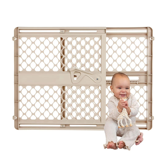 Toddleroo_by_North_States_-_Supergate_Ergo_Baby_Gate:_Plastic_Baby_Gate_for_Stairs_&_Doorways_-_Adjustable_Indoor_Safety_Gate_-_Made_in_USA_-_26_to_42_Inches_Wide_-_26_Inches_Tall_-_Sand