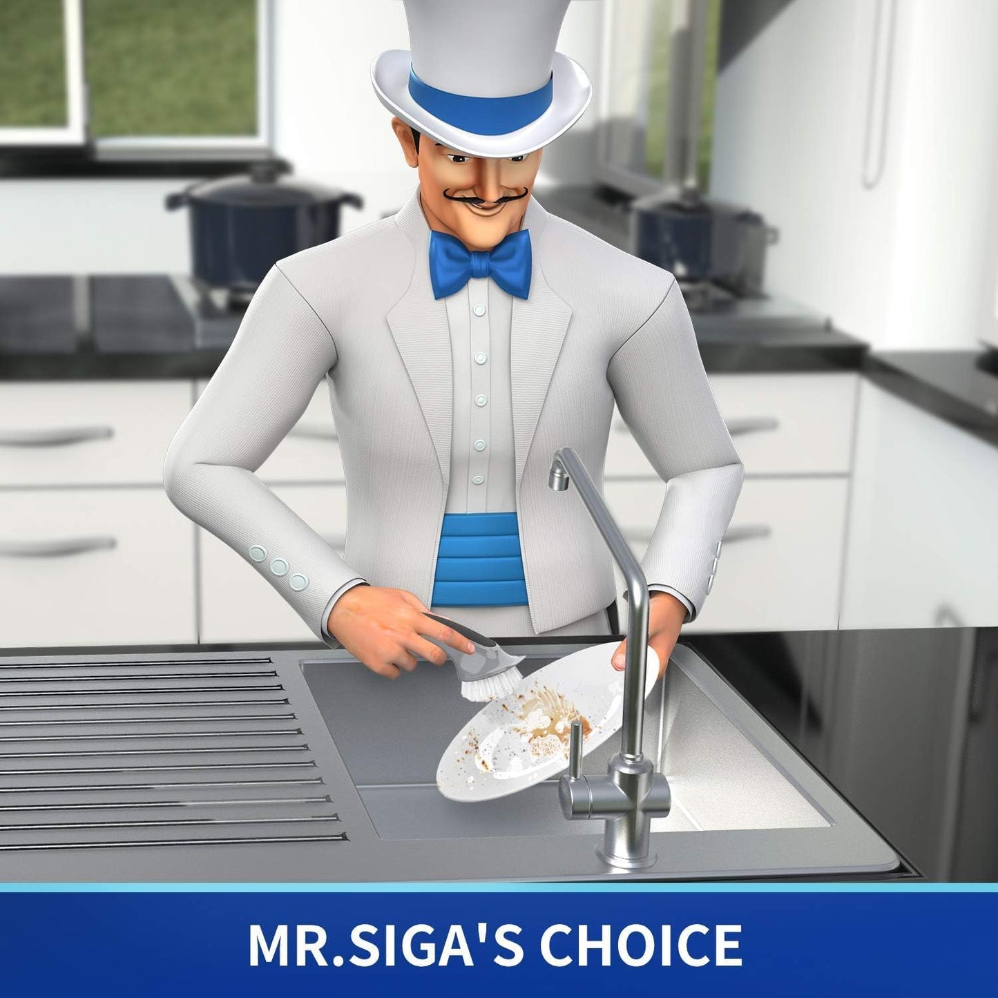 MR.SIGA_Pot_and_Pan_Cleaning_Brush,_Dish_Brush_for_Kitchen,_Gray,_Pack_of_2