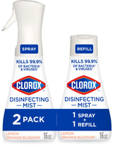 Clorox Disinfecting Mist, Lemon and Orange Blossom, 1 Spray and 1 Refill