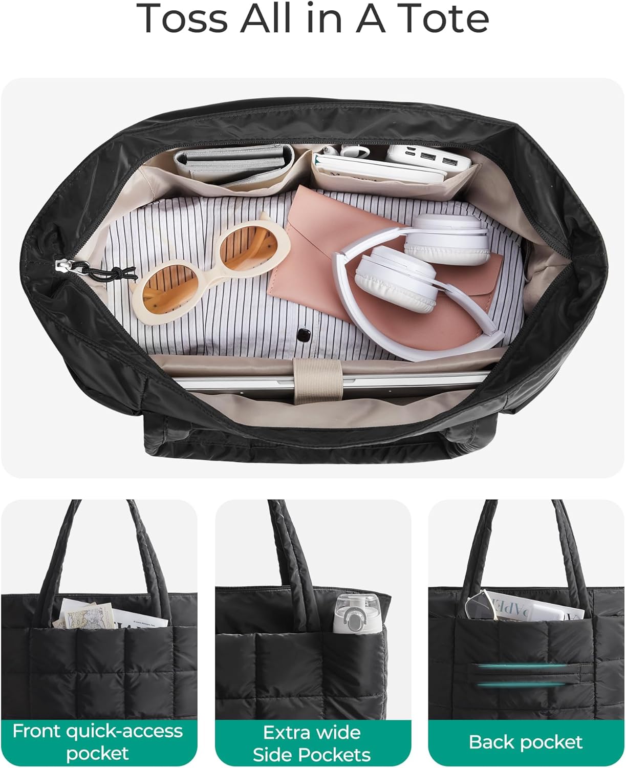 BAGSMART_Expandable_Tote_Bag_for_Women,_Puffer_Work_Tote_Handbag,_Quilted_Carry_On_Bag_for_Travel_Gym