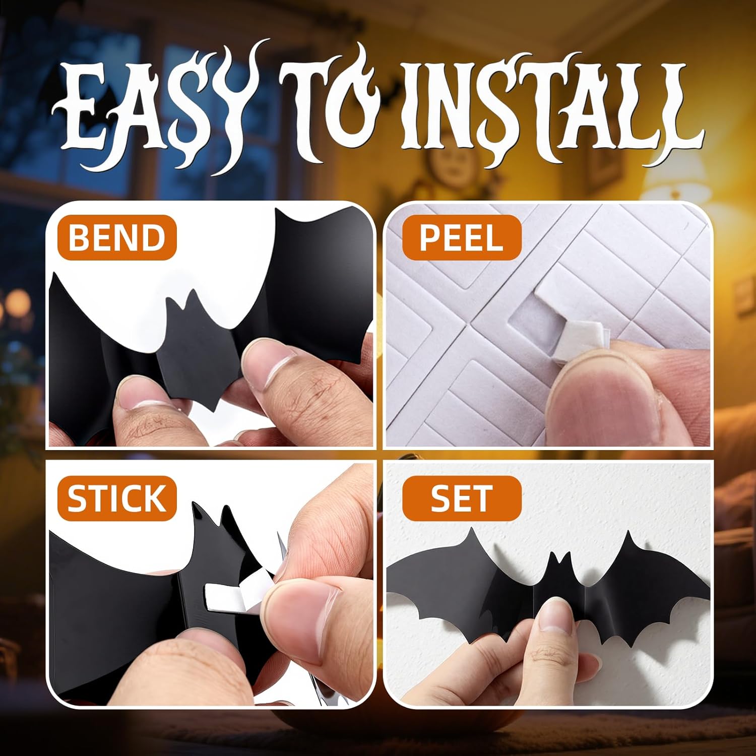 140Pcs_Bats_Halloween_Decor,_Spooky_Halloween_Party_Supplies_Stickers,_3D_Bats_Wall_Decal,_Cute_Halloween_Decorations_Indoor_for_Bedroom,_Bathroom,_Home,_Door,_Window,_Office