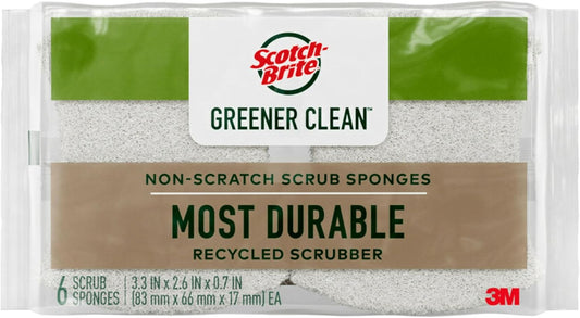 Scotch-Brite®_Greener_Clean™_Non-Scratch_Scrub_Sponge,_6_Pack,_6_Units_per_Case