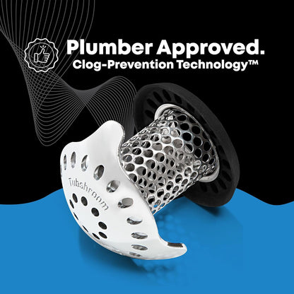 TubShroom_Ultra_Revolutionary_Bath_Tub_Drain_Protector_Hair_Catcher/Strainer/Snare,_Stainless_Steel,_Stainless_Combo