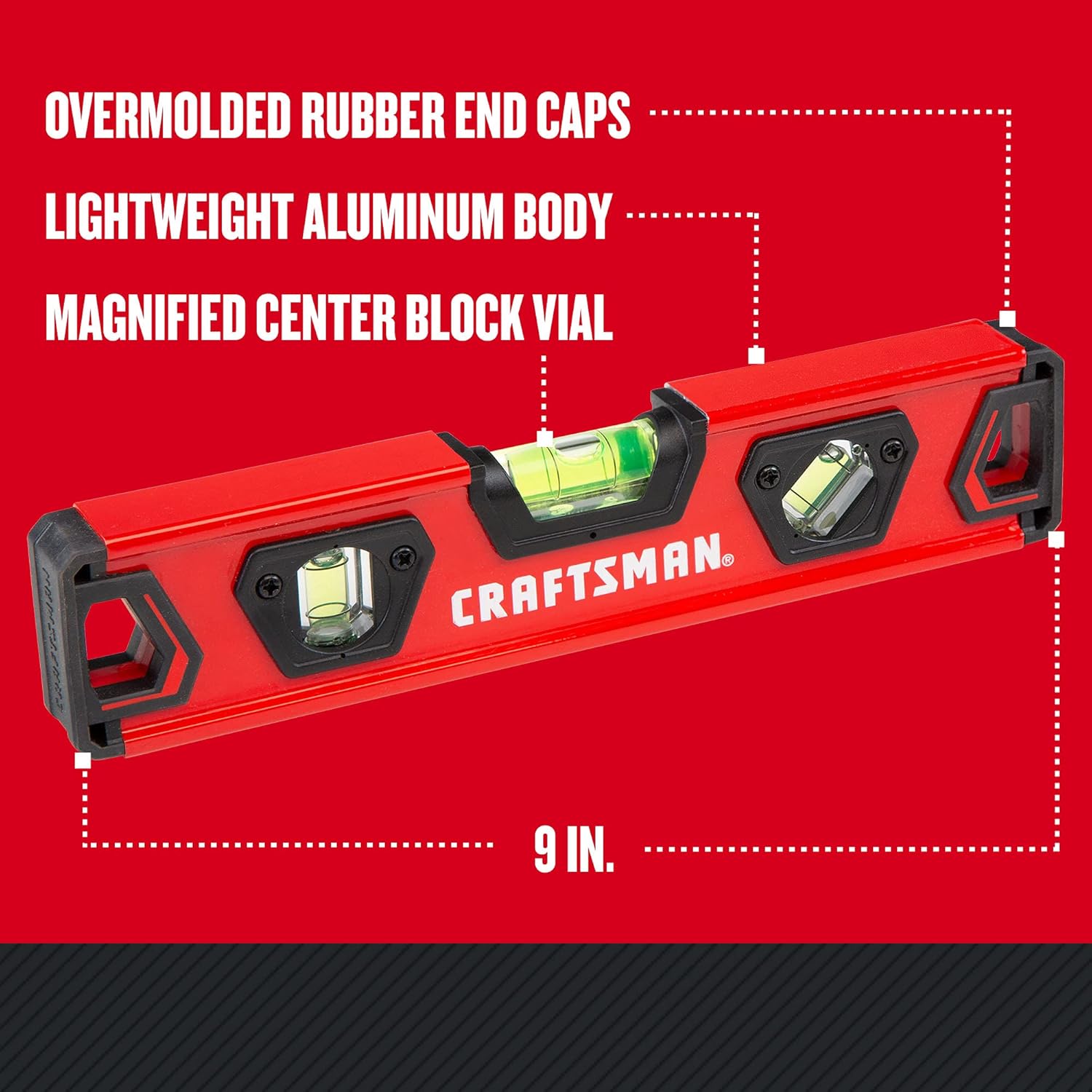 CRAFTSMAN_Torpedo_Level,_9_Inch,_With_Shock_Absorbing_End_Caps_(CMHT82390)