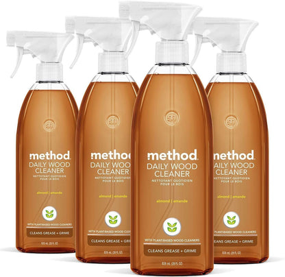 Method_Daily_Hardwood_Cleaner,_Almond,_Cleans_Shelves,_Tables_and_Other_Wooden_Surfaces_While_Removing_Dust_&_Grime,_28_Fl_Oz,_(Pack_of_4)