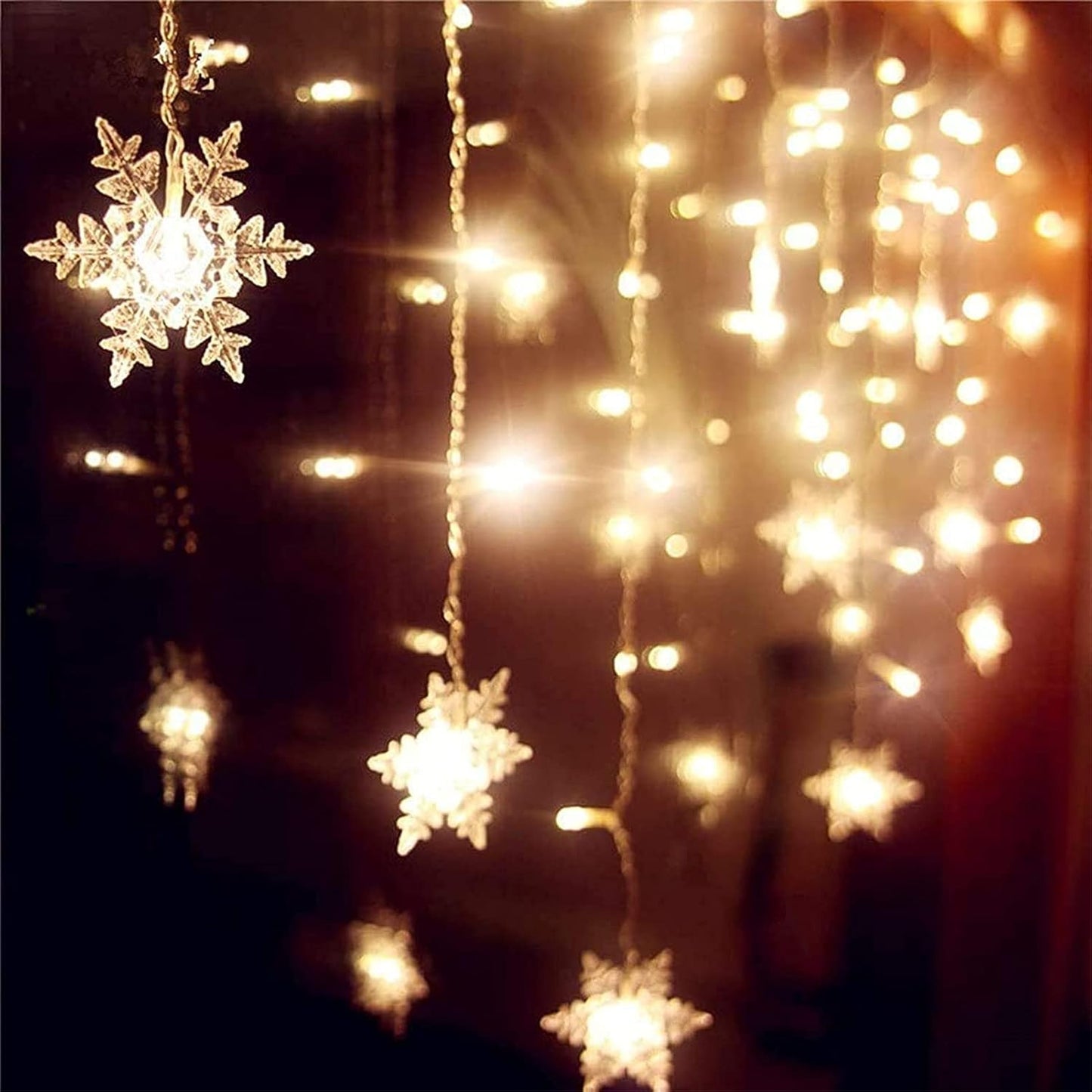 String_Lights_LED_Curtain_Light,_96_LED_Fairy_Hanging_String_Lights_Waterproof_Christmas_Snowflake_Lights_with_Wireless_Control_for_Outside_Indoor_Bedroom_Party_Fence_Patio_-_Warm_White