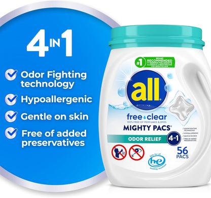 All_Mighty_Pacs_Laundry_Detergent_Free_Clear_Odor_Relief,_Tub,_56_Count