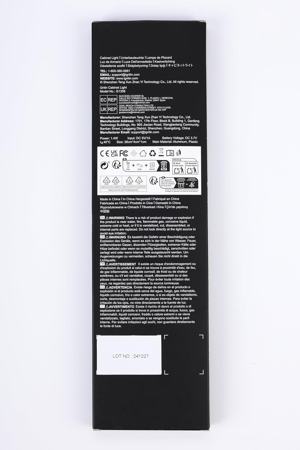 Gritin_10.2inch/_14.7_inch_Under_Cabinet_Lighting_Rechargeable_-84_LED_Super_Bright,3-Color&_5_Level_Brightness,4_Modes,Motion_Sensor,Long_Lasting-_Easy_Installation_Magnetic_Under_Cabinet_Closet_Lights_-2_Pack