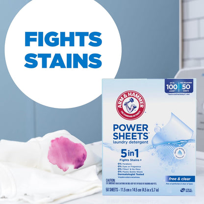 ARM_&_HAMMER_5in1_Power_Sheets_Laundry_Detergent,_Free_&_Clear,_50_Count,_up_to_100_Small_Loads