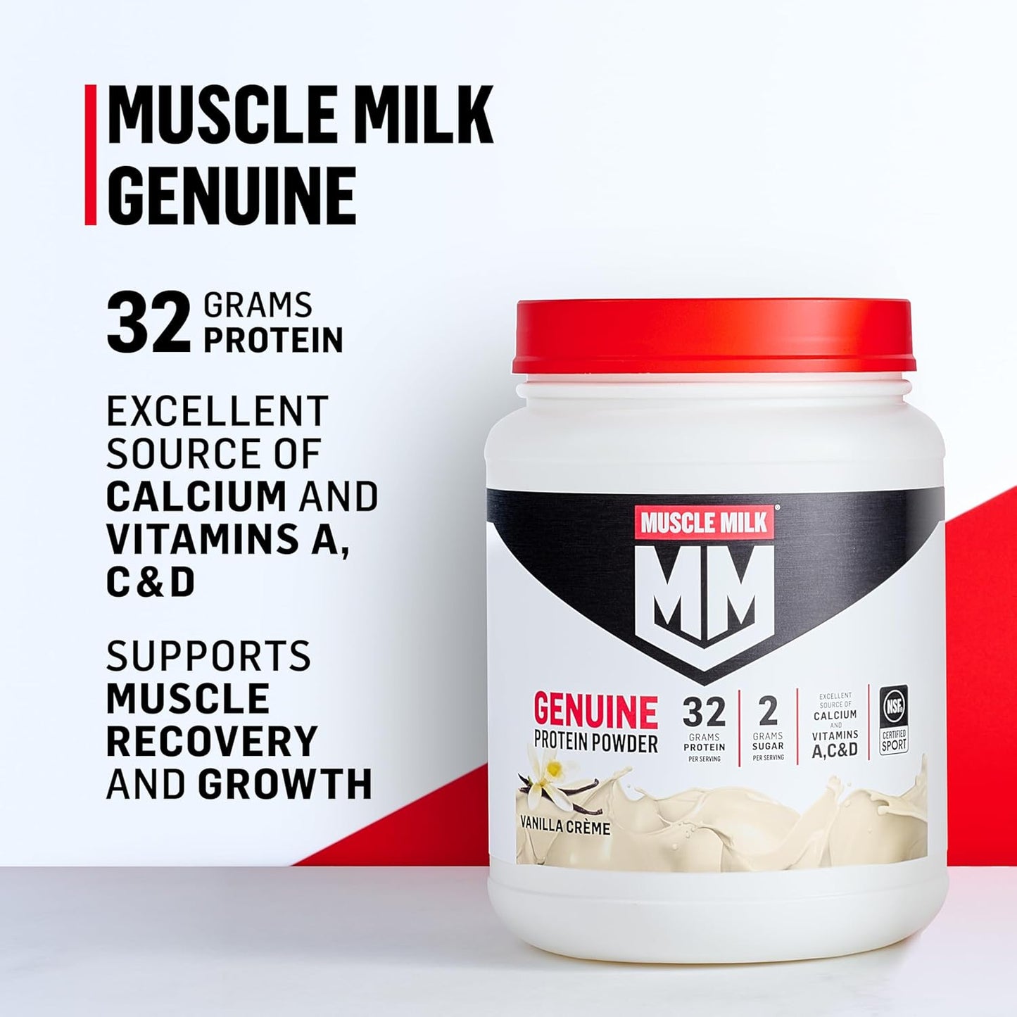 Muscle_Milk_Genuine_Protein_Powder,_Vanilla_Creme,_1.93_Pounds,_12_Servings,_32g_Protein,_2g_Sugar,_Calcium,_Vitamins_A,_C_&_D,_NSF_Certified_for_Sport,_Energizing_Snack,_Packaging_May_Vary