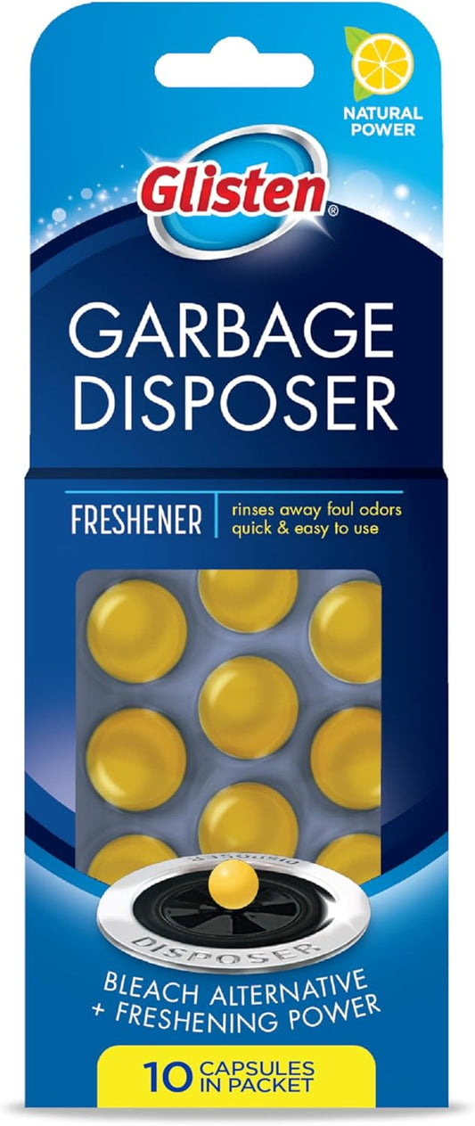 Glisten_Garbage_Disposer_Freshener,_Sink_Disposal_Odor_Eliminator,_Quick_and_Easy-to-Use,_Lemon_Scent,_10_Capsules