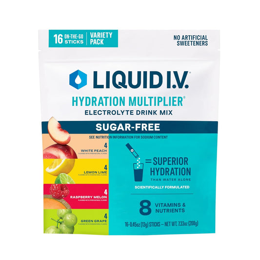 Liquid_I.V.®_Hydration_Multiplier_Sugar-Free_Variety_Pack_-_Raspberry_Melon,_Lemon_Lime,_White_Peach,_Green_Grape_|_Electrolyte_Powder_Drink_Mix_|_1_Pack_(16_Servings)