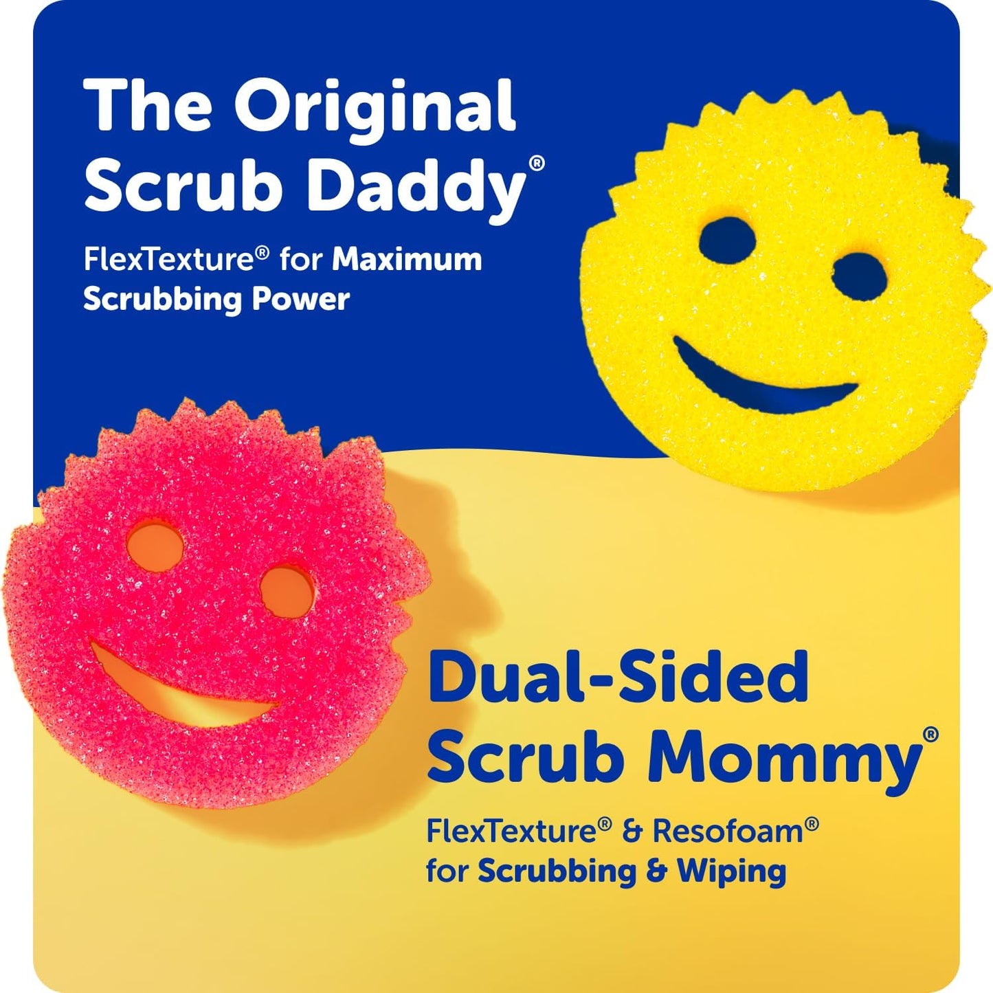 Scrub_Daddy_6_Kitchen_Sponges_&_1_Daddy_Caddy_Dish_Sponge_Holder_-_BPA_Free_&_Made_with_Polymer_Foam_-_Stain_&_Odor_Resistant,_Scratch-Free_Multipurpose_Scrubbers