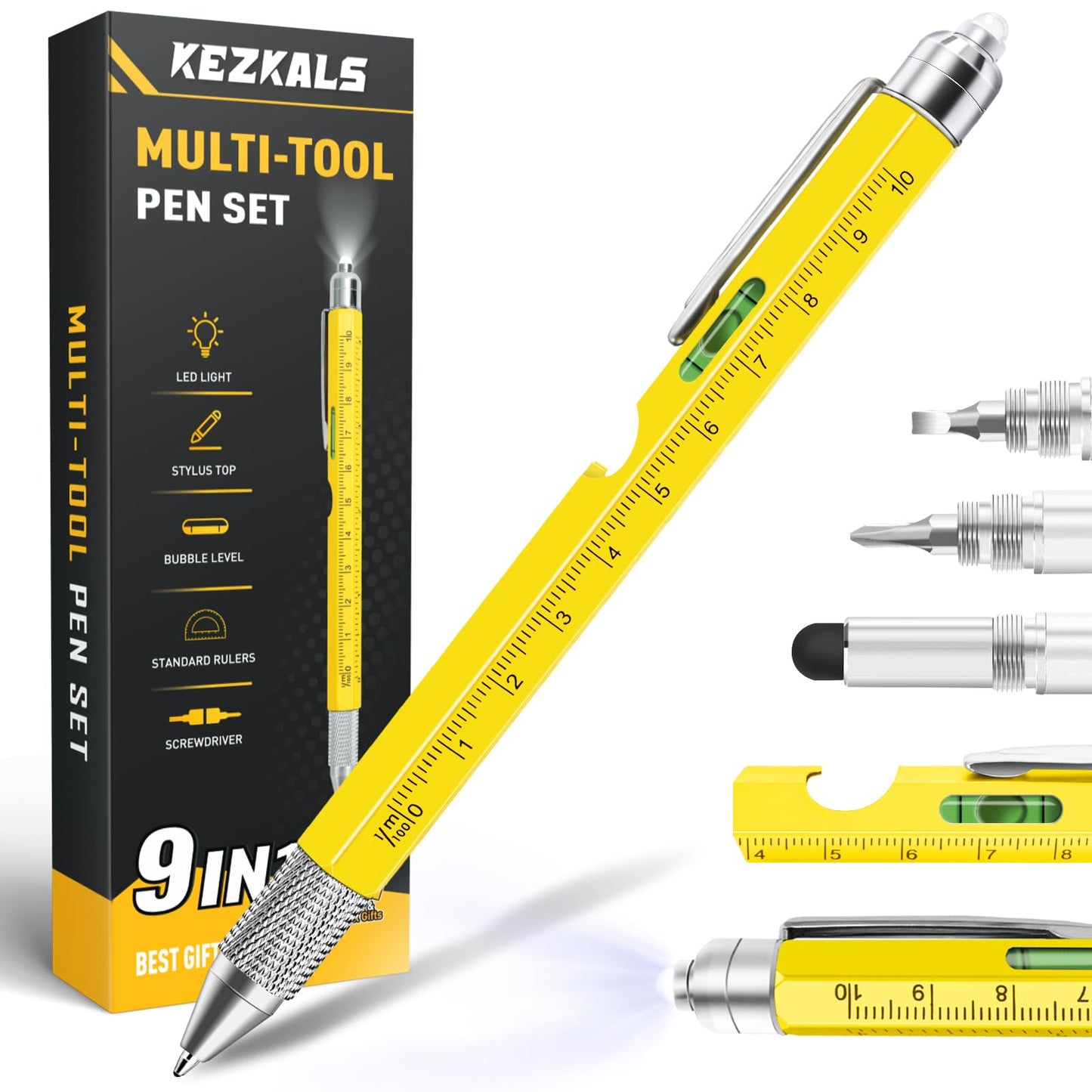 KEZKALS Easter Gifts for Men, 9 in 1 Multitool Pen, Easter Basket Stuffers, Anniversary Birthday Gifts for Men Who Have Everything, Mens Gifts for Dad Him Husband, Father&amp;#39;s Day Gifts, Gadgets Tools