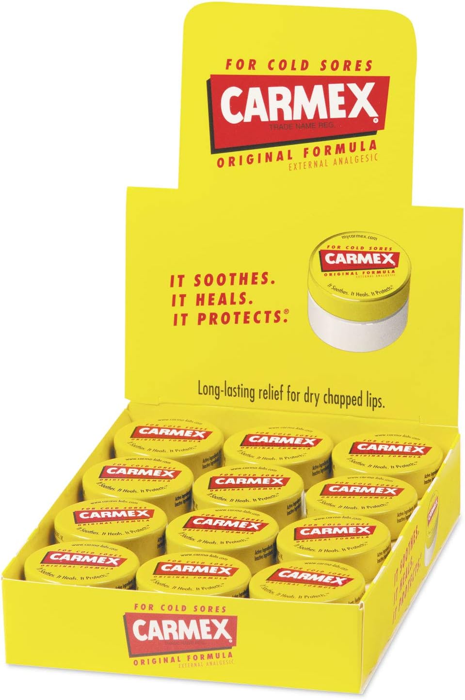Carmex_Moisturizing_Lip_Balm,_Original_Flavor,_0.25_oz_Jar,_12/Box_(LIL62458)