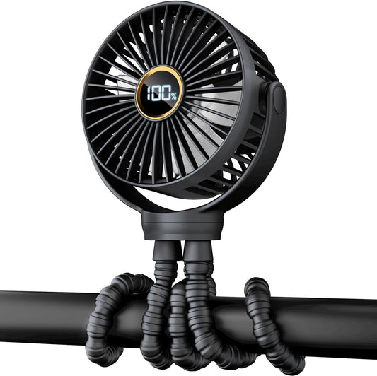 Portable_Stroller_Mini_Fan,_Small_Rechargeable_Personal_Fan,_Baby_Travel_Essentials_for_Wagon,_Car_Seat,_Treadmill,_Battery_Powered_Biking_Gear_Accessories,_360°_Rotation,_3-Speed,_Display,_Black