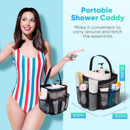 EUDELE_Mesh_Shower_Caddy_Portable_for_College_Dorm_Room_Essentials,_Shower_Caddy_Dorm_with_9-Pocket_Large_Capacity_for_Beach,_Swimming,_Gym,_Camping,_Travel_essentials