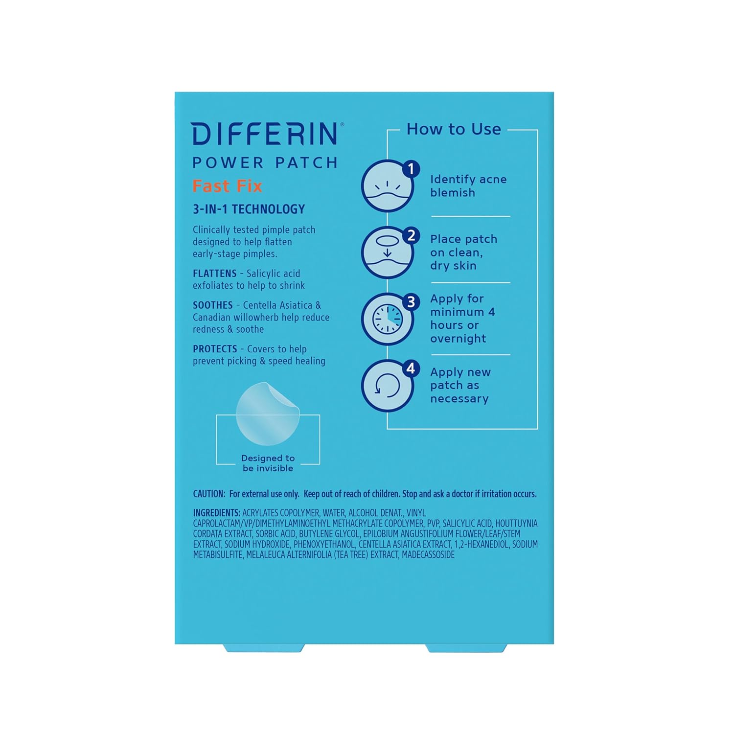 Differin_Acne_Patches,_Pimple_Patches_for_Acne_Prone_Skin,_Formulated_with_Salicylic_Acid_and_Centella,_Fast_Triple_Action_Power_Patch_for_Day_&_Night,_Dermatologist_Tested,_36_Count