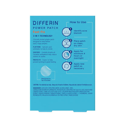 Differin_Acne_Patches,_Pimple_Patches_for_Acne_Prone_Skin,_Formulated_with_Salicylic_Acid_and_Centella,_Fast_Triple_Action_Power_Patch_for_Day_&_Night,_Dermatologist_Tested,_36_Count