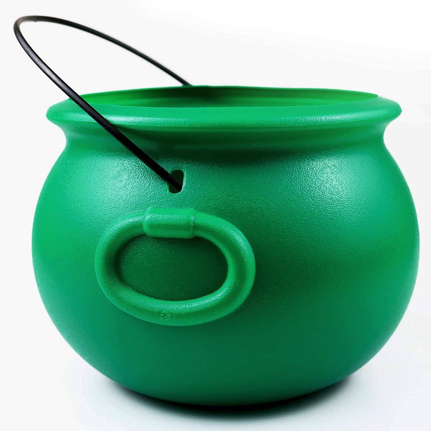 GIFTEXPRESS_8"_Green_Cauldron_Kettle_for_St_Patrick_Day,_Mardi_Gras,_Halloween,_Pot_of_Gold_Pot,_Lucky_Leprechaun_Kettle,_Plastic_Cauldron