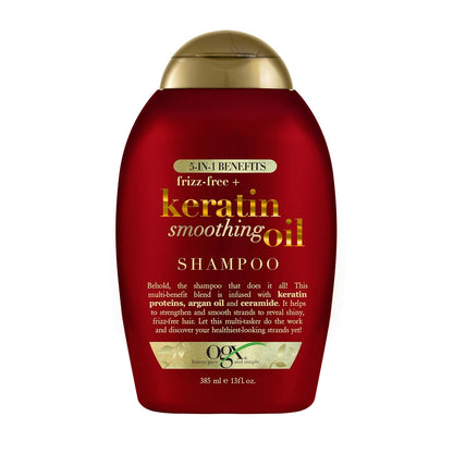 OGX_Frizz-Free_+_Keratin_Smoothing_Oil_Shampoo,_5_in_1,_for_Frizzy_Hair,_Shiny_Hair,_13_Fl_Oz