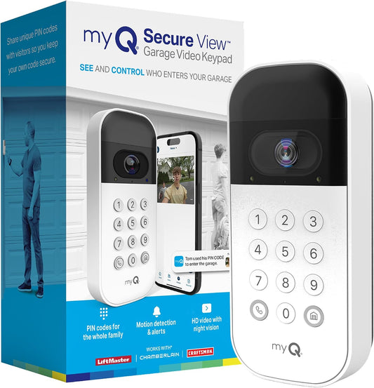 myQ_Smart_Garage_Door_Video_Keypad_with_Wide-Angle_Camera,Customizable_PIN_Codes,and_Smartphone_Control–Take_Charge_of_Your_Garage_Access_Works_with_Chamberlain,_LiftMaster_and_Craftsman_openers,White