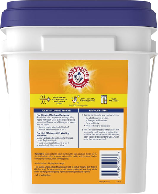 Arm_&_Hammer_Powder_Laundry_Detergent,_Professional_Soap_for_Washing_Clothes,_290_Loads,_Free_and_Clear,_Bulk_18lb_Pail