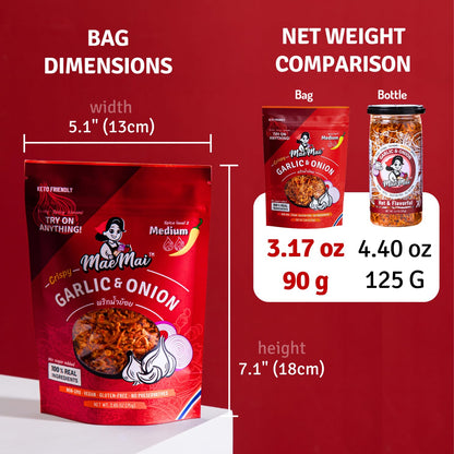 MaeMai_Medium_Spice_(SPICY)_-_Crispy_Onions_&_Garlic_Flakes_-_Crunchy_All-Purpose_Seasoning,_Keto,_Salad_Toppings,_Fried_Onions_-_Ramen,_Rice_Seasoning,_Vegan,_Gluten-free_|_3.17oz_(90g)