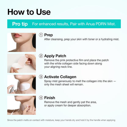 Anua_PDRN_Collagen_Melting_Patch_for_Neck,_Lifting_and_Firming,_Thin_Film_for_Neck_Fine_Lines_&_Forehead,_Plumping_Effect_with_Salmon_DNA,_Korean_Skincare,_0.02g_x_4EA,_Patch_Only