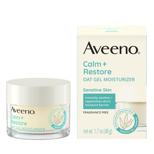 Aveeno_Calm_+_Restore_Oat_Gel_Facial_Moisturizer_for_Sensitive_Skin,_Fast-Absorbing,_Soothing_Lightweight_Gel_Cream_with_Prebiotic_Oat_&_Feverfew,_Fragrance-Free_&_Hypoallergenic,_1.7_oz