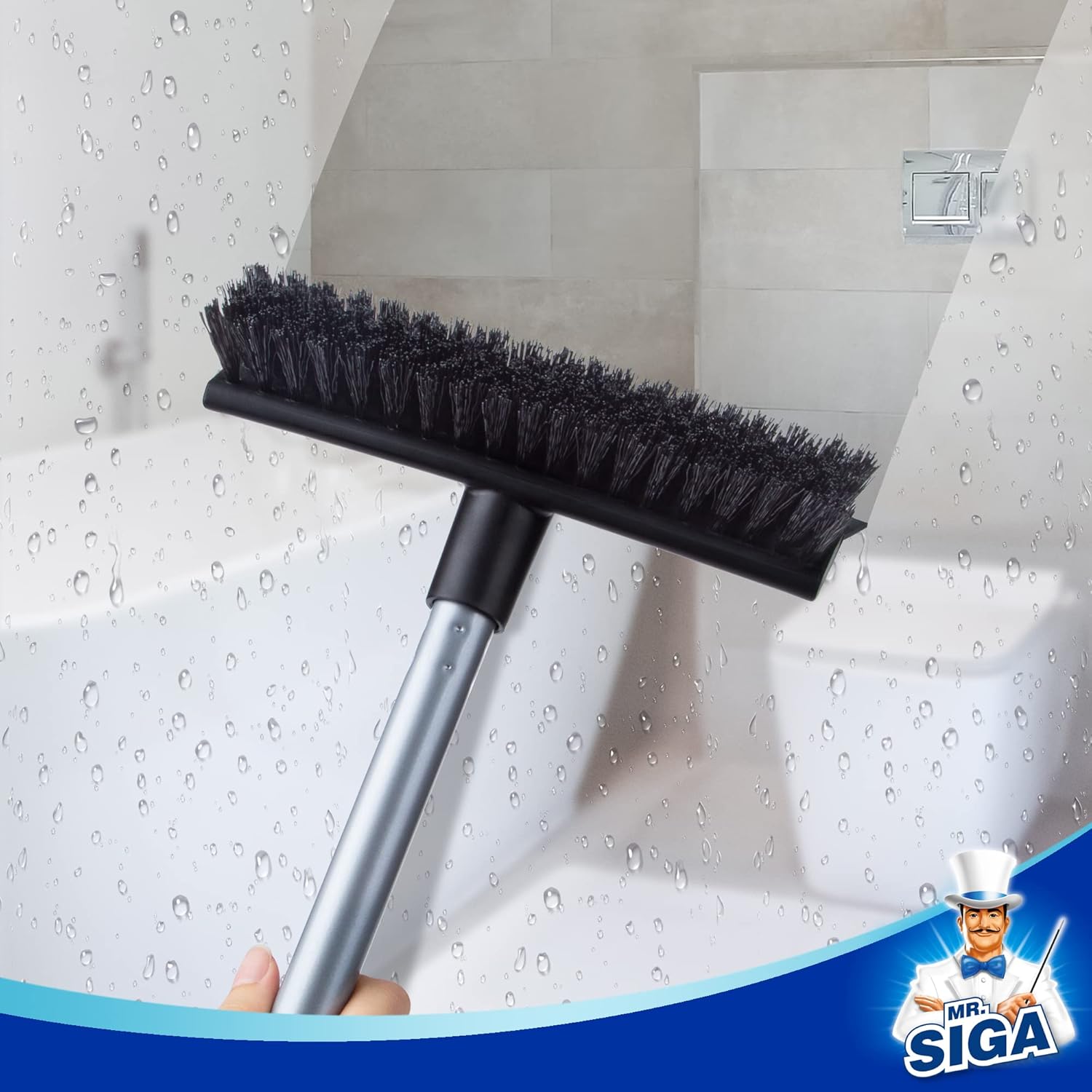 MR.SIGA_Floor_Scrub_Brush_with_Long_Handle,_2_in_1_Scrubber_and_Squeegee_for_Cleaning_Bathroom,_Patio,_Garage,_Wall,_Tile_with_Stiff_Bristles