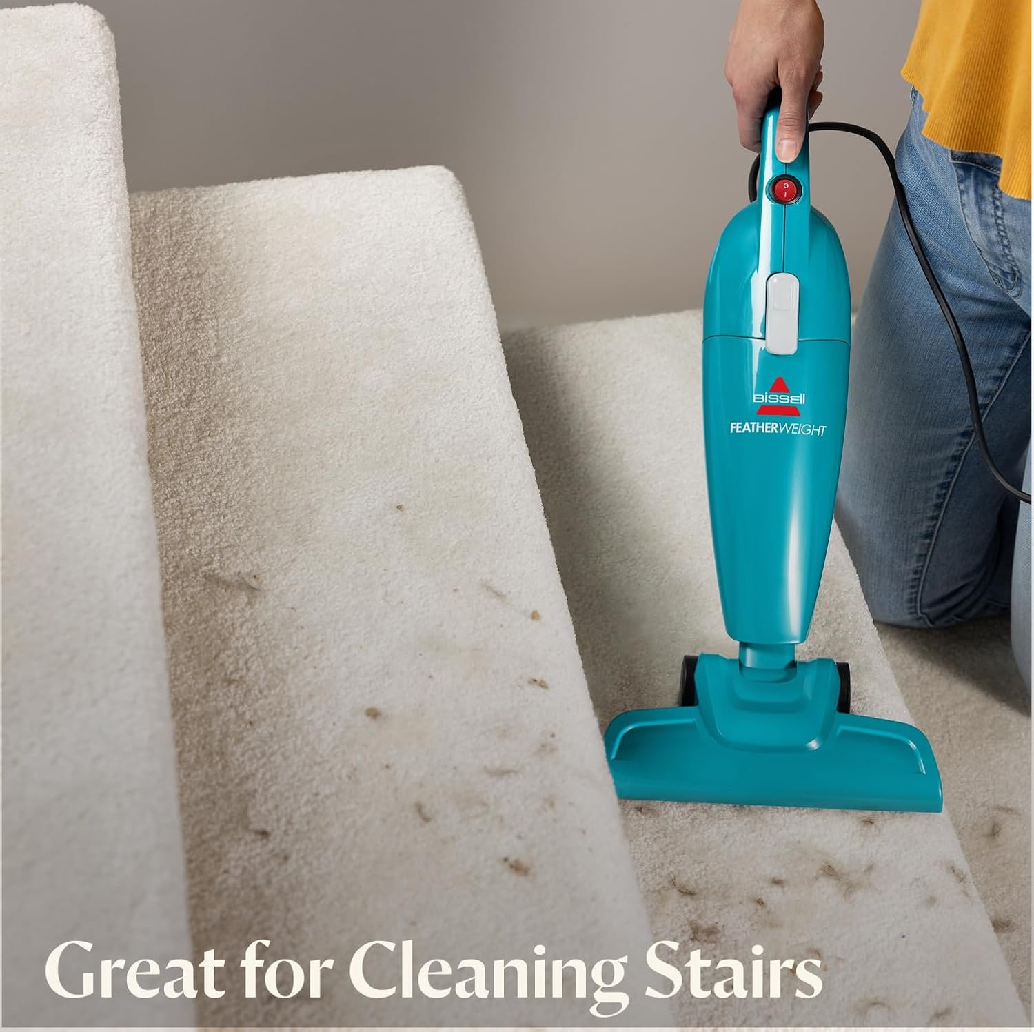 Bissell_2033_Featherweight_Stick_Lightweight_Bagless_Vacuum_and_Electric_Broom_with_Crevice_Tool_for_Hard_Floors_and_Carpets,_Blue
