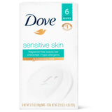Dove Beauty Bar Soap Sensitive, for Sensitive Skin, Fragrance Free and Hypoallergenic