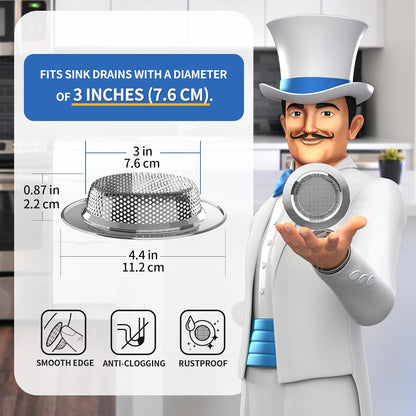 MR.SIGA_Kitchen_Sink_Strainer,_Stainless_Steel_Sink_Drain_Strainer,_Dishwasher_Safe,_Outer_Diameter_4.4_inch/11.2cm,_Inner_Diameter_3_inch/7.6cm,_Pack_of_3