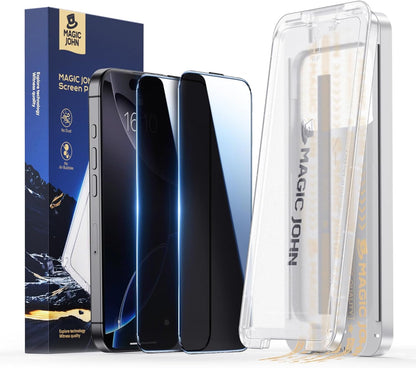 MAGIC_JOHN_3rd_Gen_Upgraded_for_iPhone_16ProMax_Privacy_Screen_Protector_6.9_Inch,25°Anti-Spy_Screen,Shockproof_Tempered_Glass,Auto_Dust-Removal,Bubble_Free,Easy_Installation,2_Pack